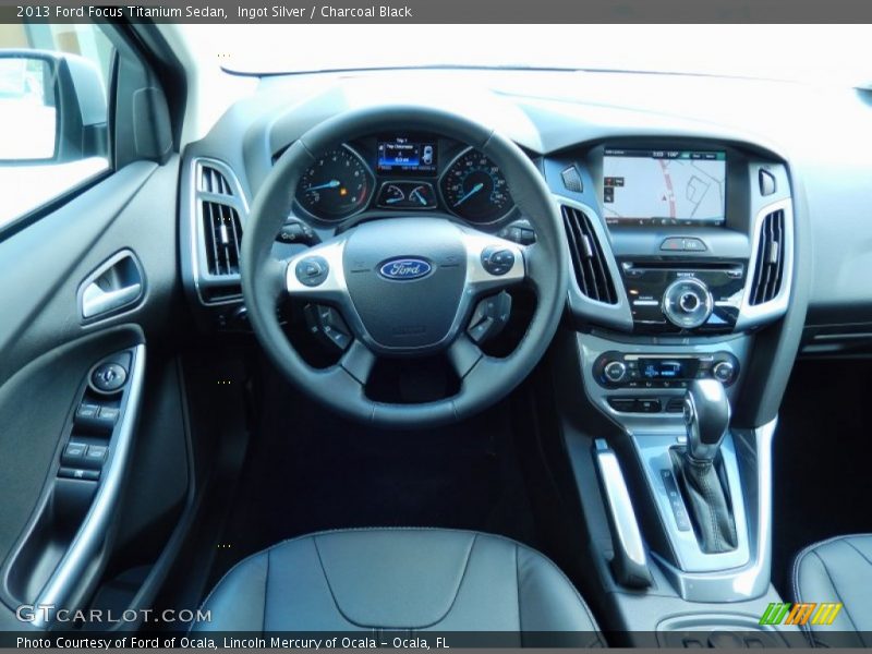 Ingot Silver / Charcoal Black 2013 Ford Focus Titanium Sedan