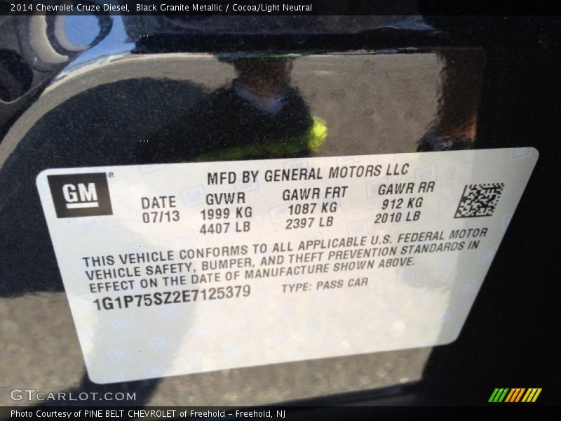 Black Granite Metallic / Cocoa/Light Neutral 2014 Chevrolet Cruze Diesel