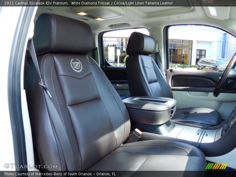 White Diamond Tricoat / Cocoa/Light Linen Tehama Leather 2011 Cadillac Escalade ESV Platinum
