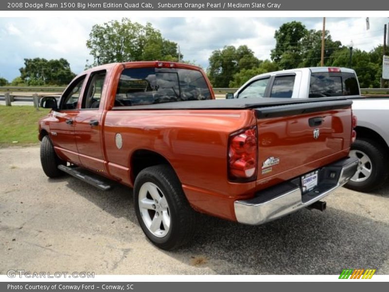 Sunburst Orange Pearl / Medium Slate Gray 2008 Dodge Ram 1500 Big Horn Edition Quad Cab
