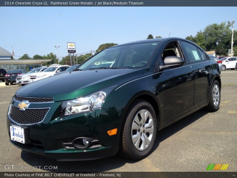 Rainforest Green Metallic / Jet Black/Medium Titanium 2014 Chevrolet Cruze LS
