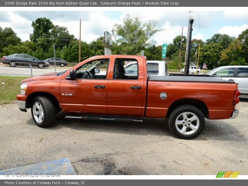 Sunburst Orange Pearl / Medium Slate Gray 2008 Dodge Ram 1500 Big Horn Edition Quad Cab