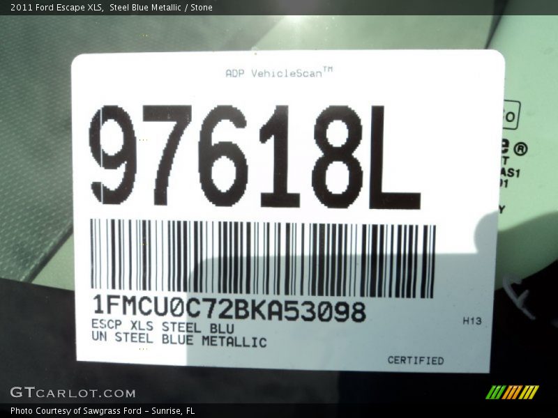 Steel Blue Metallic / Stone 2011 Ford Escape XLS