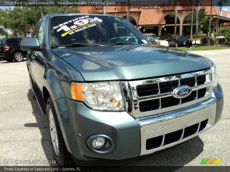 Steel Blue Metallic / Charcoal Black 2010 Ford Escape Limited V6