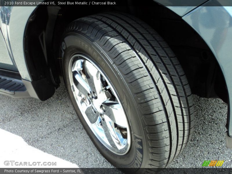 Steel Blue Metallic / Charcoal Black 2010 Ford Escape Limited V6