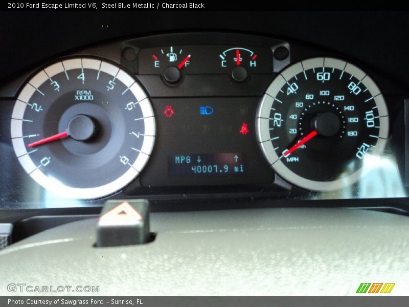 Steel Blue Metallic / Charcoal Black 2010 Ford Escape Limited V6