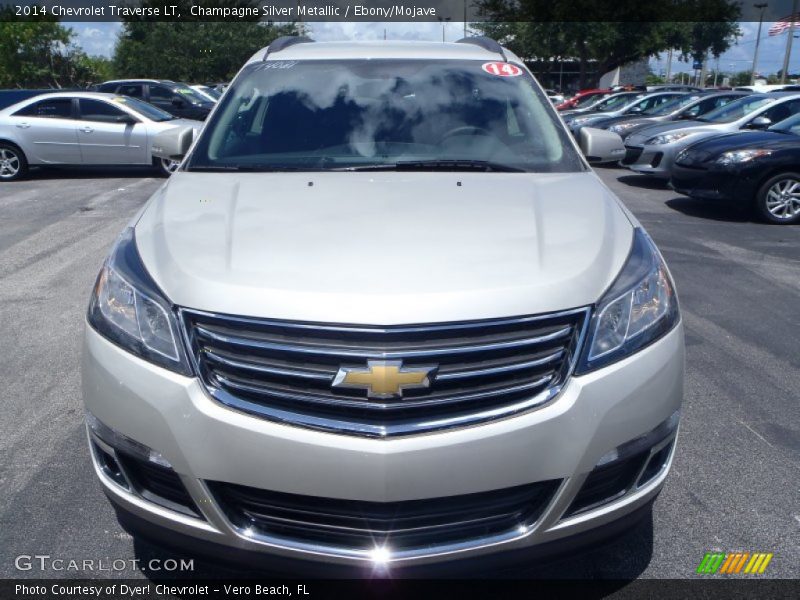 Champagne Silver Metallic / Ebony/Mojave 2014 Chevrolet Traverse LT