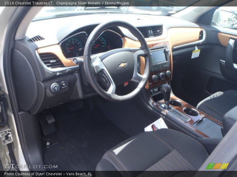 Champagne Silver Metallic / Ebony/Mojave 2014 Chevrolet Traverse LT