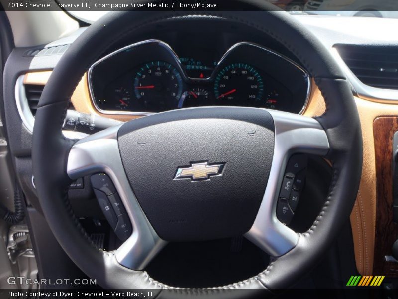 Champagne Silver Metallic / Ebony/Mojave 2014 Chevrolet Traverse LT