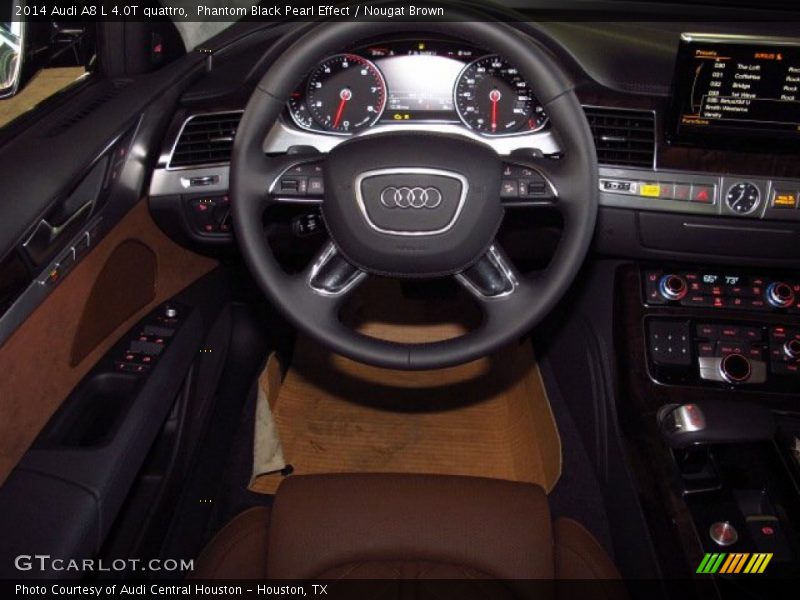 Phantom Black Pearl Effect / Nougat Brown 2014 Audi A8 L 4.0T quattro