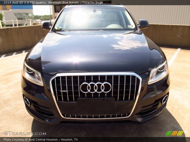 Moonlight Blue Metallic / Pistachio Beige 2014 Audi Q5 3.0 TDI quattro