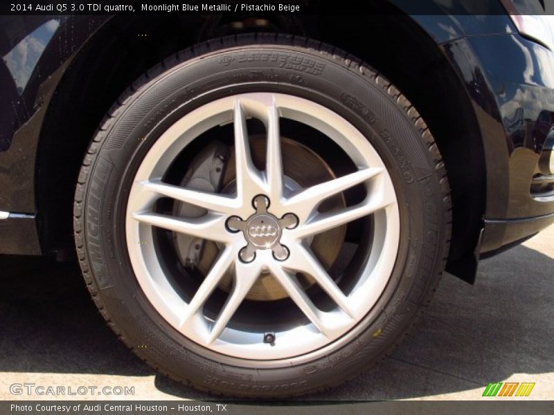 Moonlight Blue Metallic / Pistachio Beige 2014 Audi Q5 3.0 TDI quattro