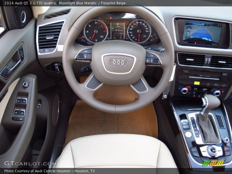 Moonlight Blue Metallic / Pistachio Beige 2014 Audi Q5 3.0 TDI quattro