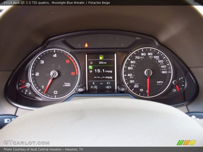 Moonlight Blue Metallic / Pistachio Beige 2014 Audi Q5 3.0 TDI quattro