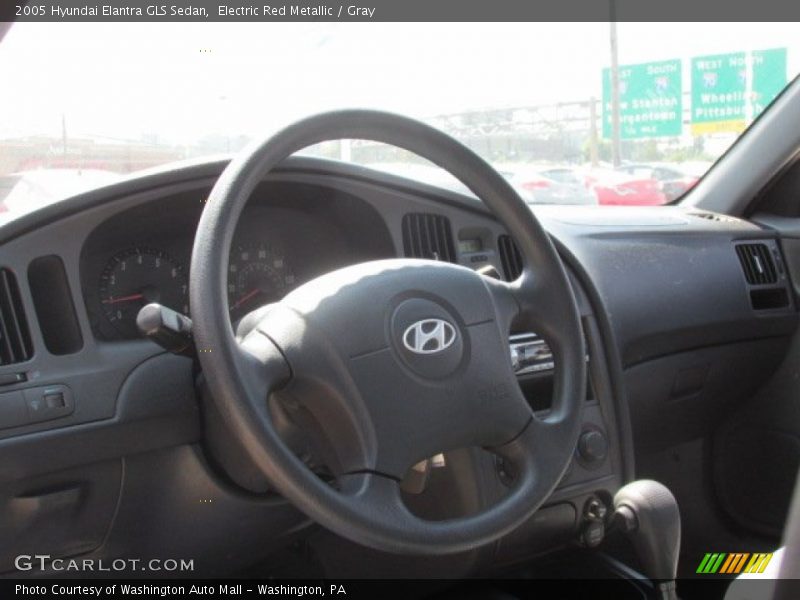 Electric Red Metallic / Gray 2005 Hyundai Elantra GLS Sedan