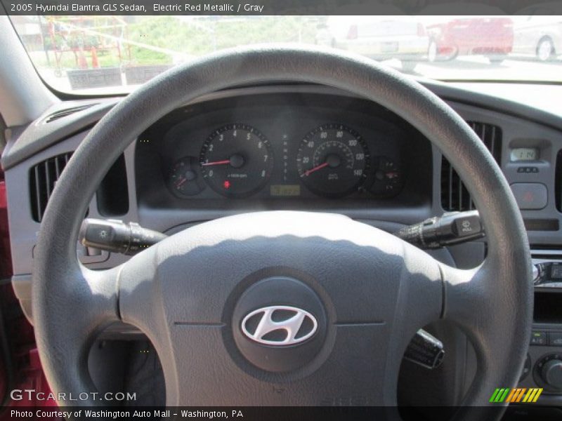 Electric Red Metallic / Gray 2005 Hyundai Elantra GLS Sedan