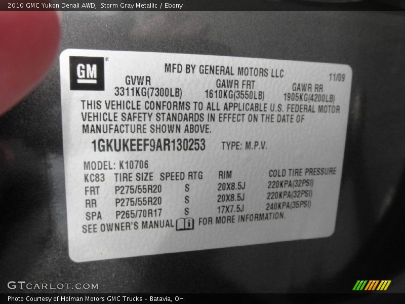 Storm Gray Metallic / Ebony 2010 GMC Yukon Denali AWD