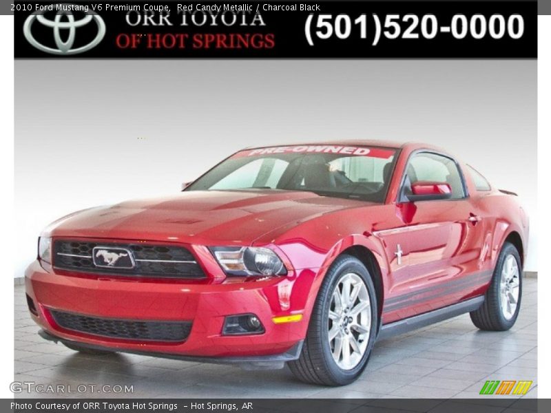 Red Candy Metallic / Charcoal Black 2010 Ford Mustang V6 Premium Coupe