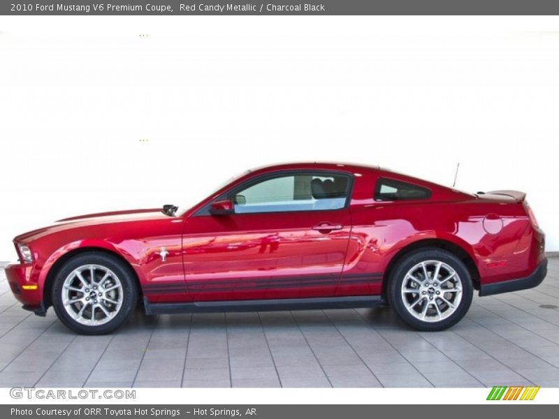 Red Candy Metallic / Charcoal Black 2010 Ford Mustang V6 Premium Coupe