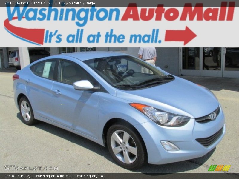 Blue Sky Metallic / Beige 2012 Hyundai Elantra GLS