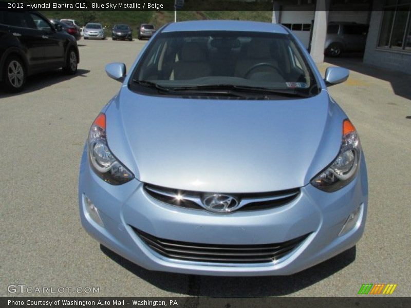 Blue Sky Metallic / Beige 2012 Hyundai Elantra GLS