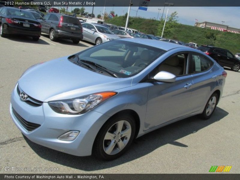 Blue Sky Metallic / Beige 2012 Hyundai Elantra GLS