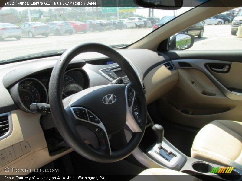 Blue Sky Metallic / Beige 2012 Hyundai Elantra GLS