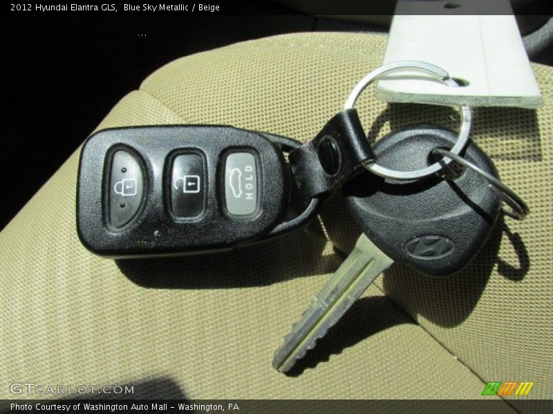 Blue Sky Metallic / Beige 2012 Hyundai Elantra GLS