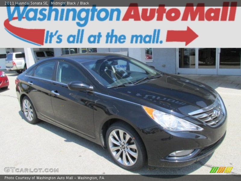 Midnight Black / Black 2011 Hyundai Sonata SE