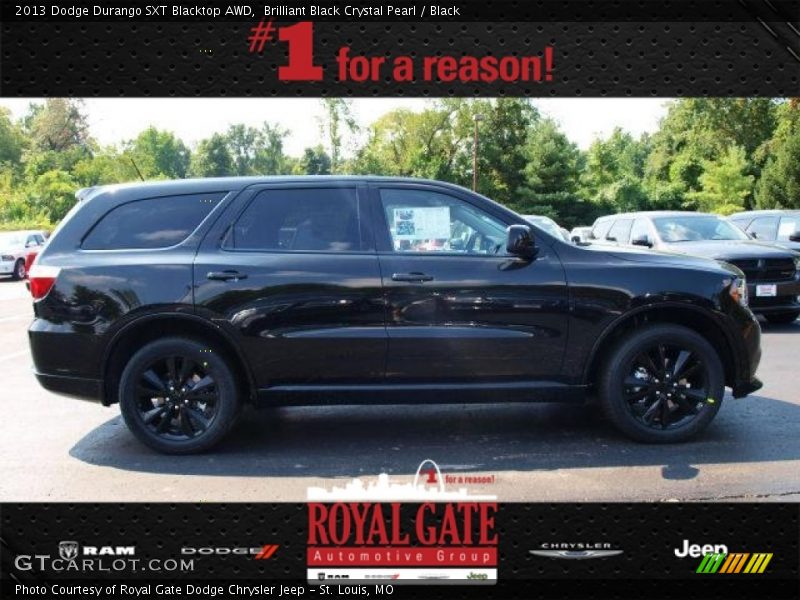 Brilliant Black Crystal Pearl / Black 2013 Dodge Durango SXT Blacktop AWD