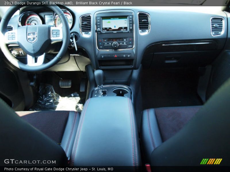Brilliant Black Crystal Pearl / Black 2013 Dodge Durango SXT Blacktop AWD