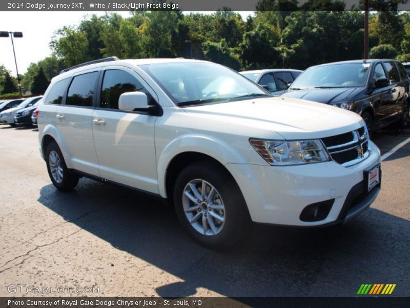 White / Black/Light Frost Beige 2014 Dodge Journey SXT