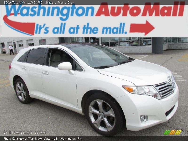 Blizzard Pearl / Gray 2009 Toyota Venza V6 AWD