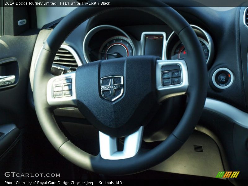 Pearl White Tri-Coat / Black 2014 Dodge Journey Limited