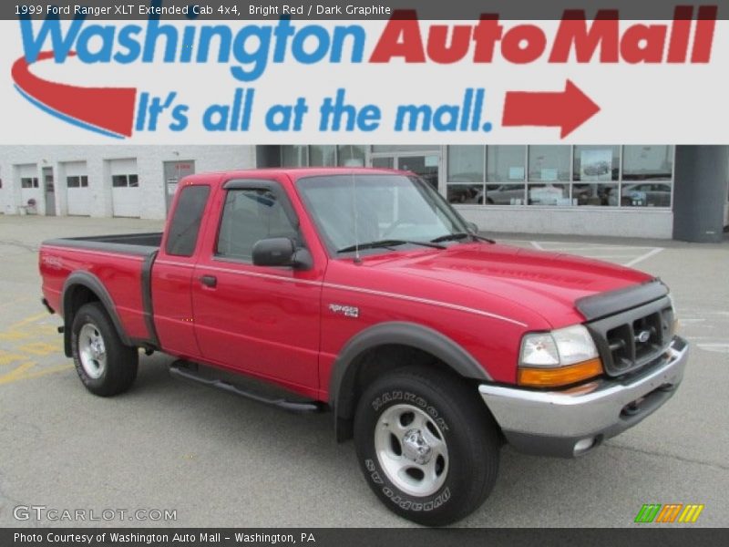 Bright Red / Dark Graphite 1999 Ford Ranger XLT Extended Cab 4x4