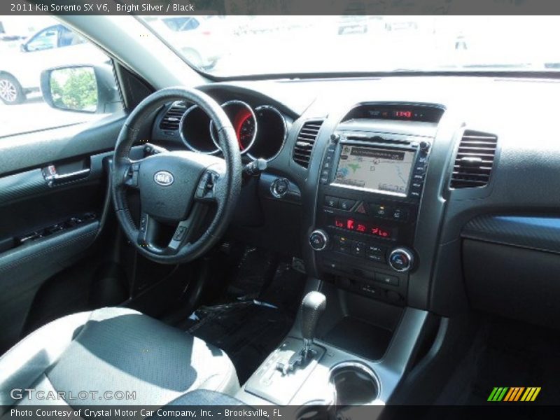 Bright Silver / Black 2011 Kia Sorento SX V6