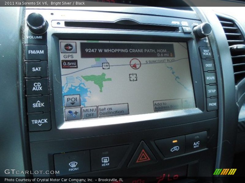 Bright Silver / Black 2011 Kia Sorento SX V6