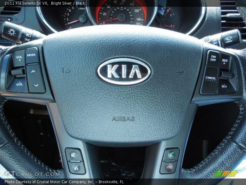 Bright Silver / Black 2011 Kia Sorento SX V6