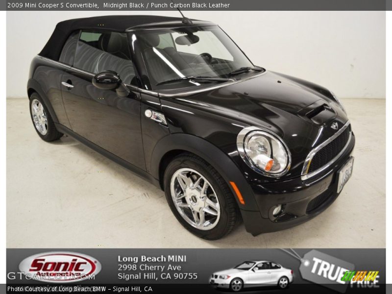 Midnight Black / Punch Carbon Black Leather 2009 Mini Cooper S Convertible