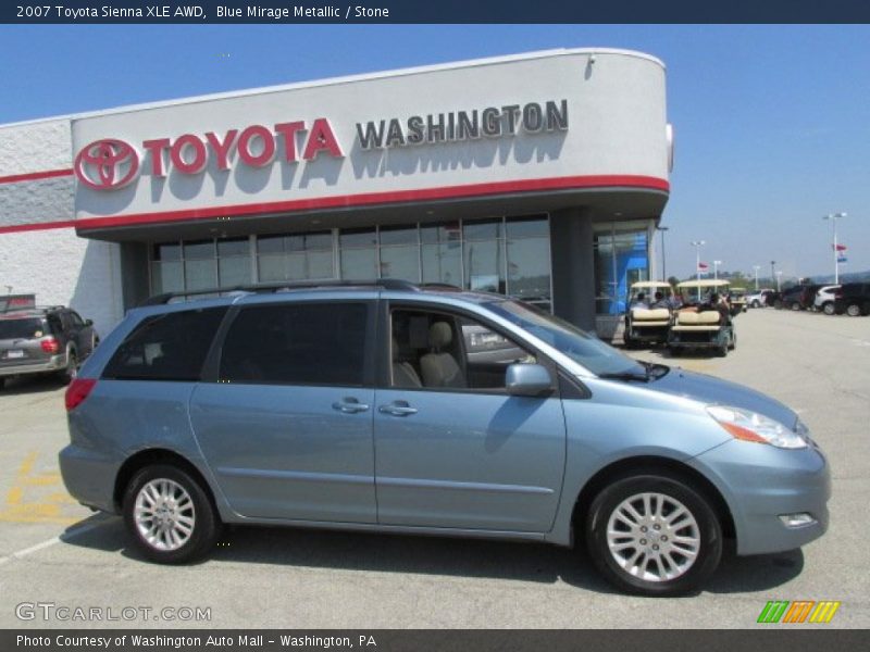 Blue Mirage Metallic / Stone 2007 Toyota Sienna XLE AWD