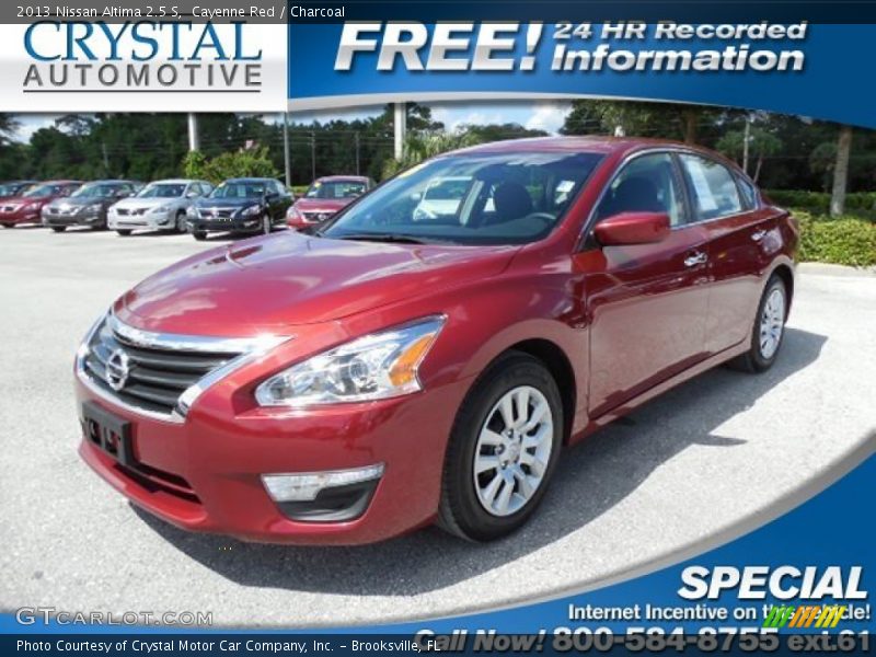 Cayenne Red / Charcoal 2013 Nissan Altima 2.5 S