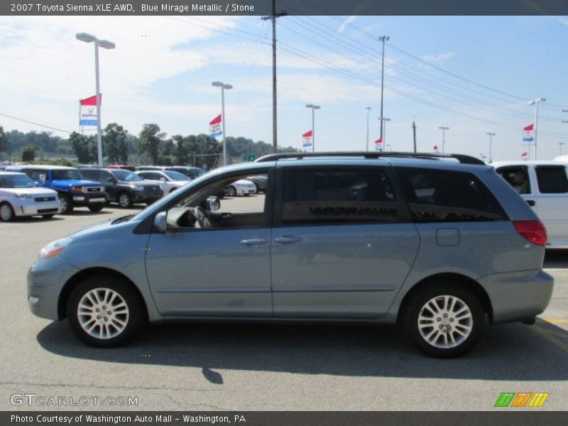 Blue Mirage Metallic / Stone 2007 Toyota Sienna XLE AWD