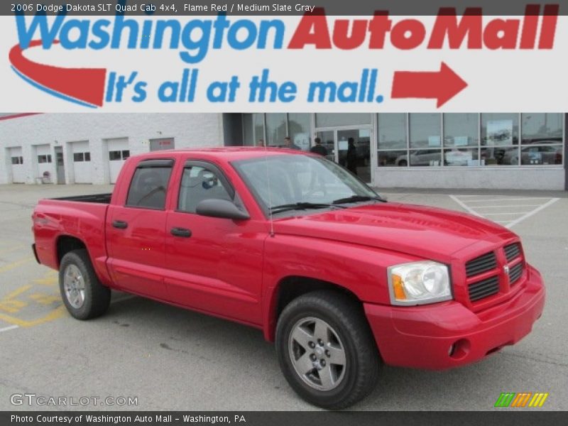 Flame Red / Medium Slate Gray 2006 Dodge Dakota SLT Quad Cab 4x4