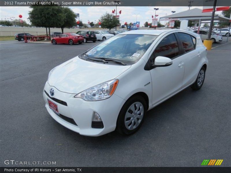 Super White / Light Blue Gray/Black 2012 Toyota Prius c Hybrid Two