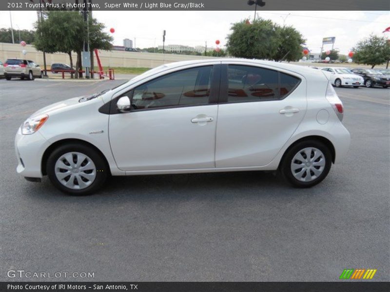 Super White / Light Blue Gray/Black 2012 Toyota Prius c Hybrid Two