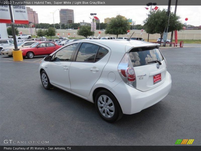 Super White / Light Blue Gray/Black 2012 Toyota Prius c Hybrid Two