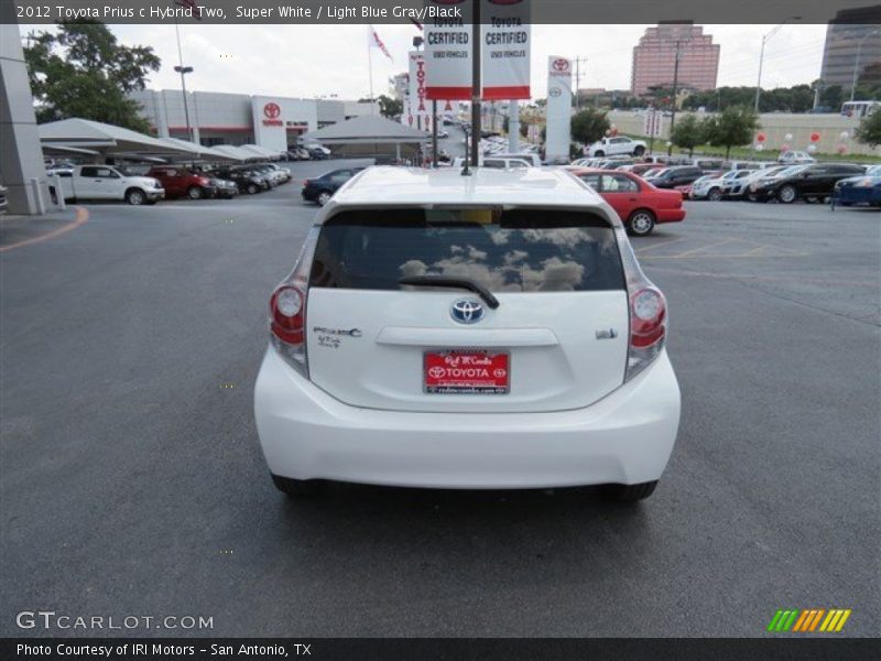 Super White / Light Blue Gray/Black 2012 Toyota Prius c Hybrid Two