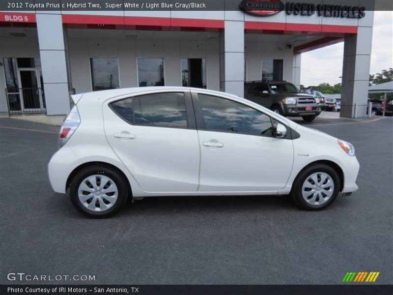 Super White / Light Blue Gray/Black 2012 Toyota Prius c Hybrid Two