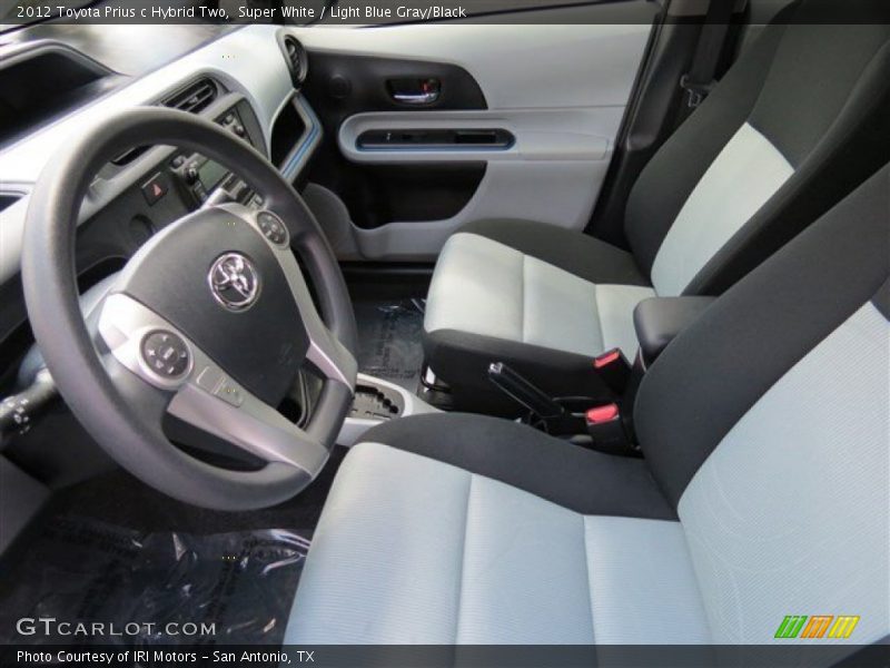 Super White / Light Blue Gray/Black 2012 Toyota Prius c Hybrid Two