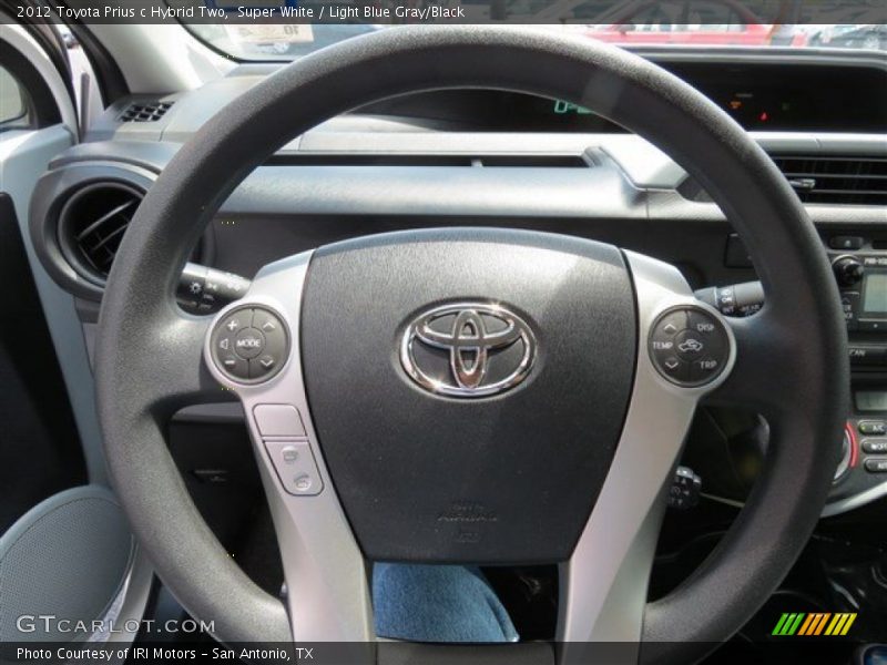Super White / Light Blue Gray/Black 2012 Toyota Prius c Hybrid Two